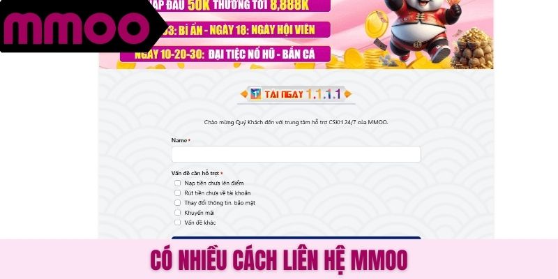 Có nhiều cách liên hệ MMOO