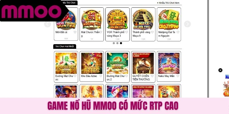 Game nổ hũ MMOO có mức RTP cao