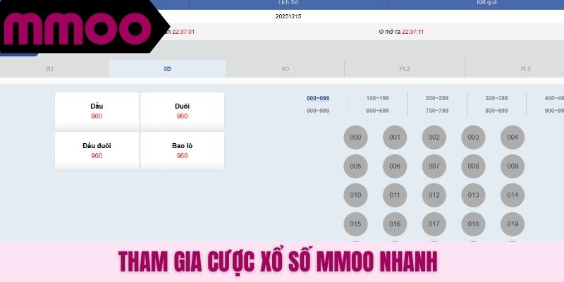 Tham gia cược xổ số MMOO nhanh